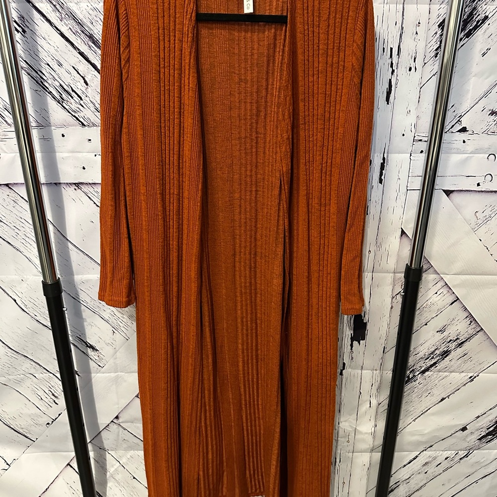 Rust Open Front Cardigan